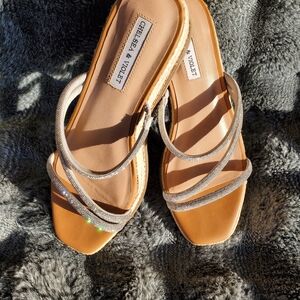 Chelsea & Violet Beige Strappy Sandals